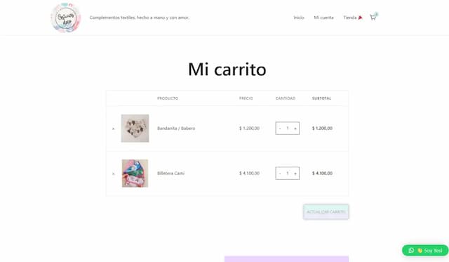 Imagen del e-commerce Costuras Deco, versión desktop.