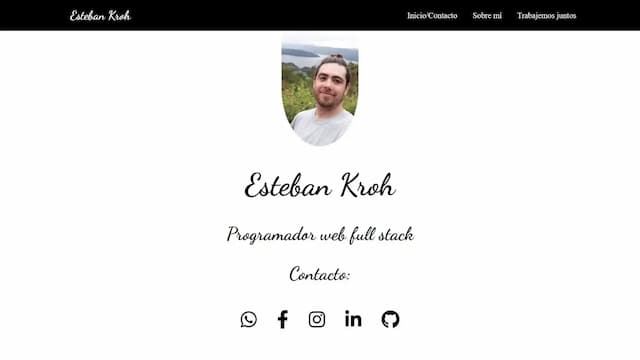 Imagen muestra del primer portfolio de Esteban Kroh, versión desktop.