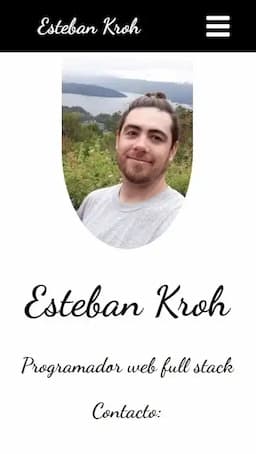 Imagen muestra del primer portfolio de Esteban Kroh, versión mobile.